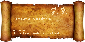 Ficzere Valéria névjegykártya